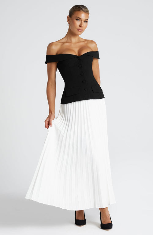 Penny Midi Skirt - Ivory Skirt Babyboo Fashion Premium Exclusive Design