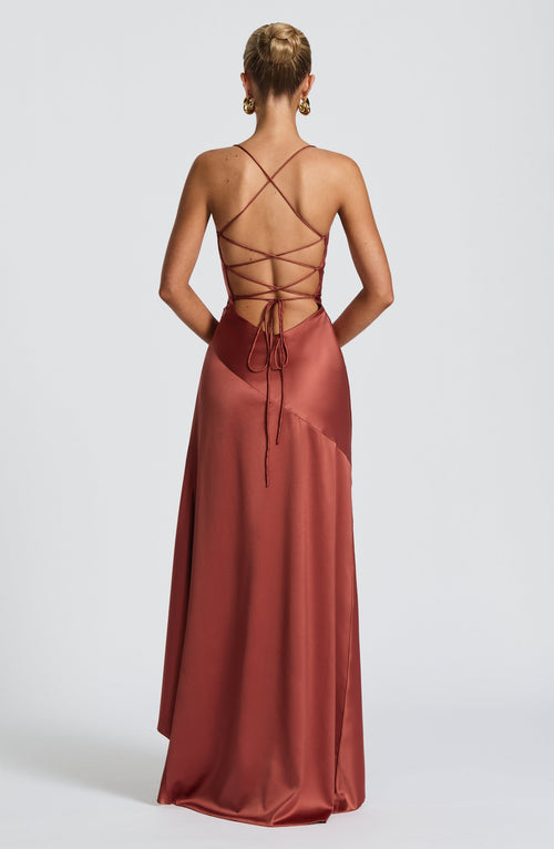 Samira Maxi Dress - Rust Dress Babyboo Fashion Premium Exclusive Design