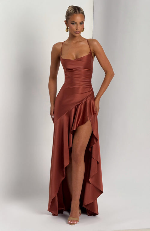 Samira Maxi Dress - Rust Dress Babyboo Fashion Premium Exclusive Design