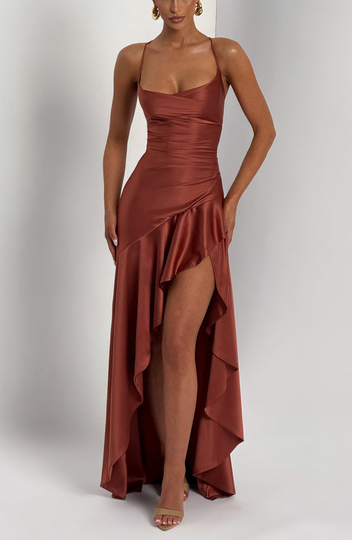 Samira Maxi Dress - Rust Dress Babyboo Fashion Premium Exclusive Design